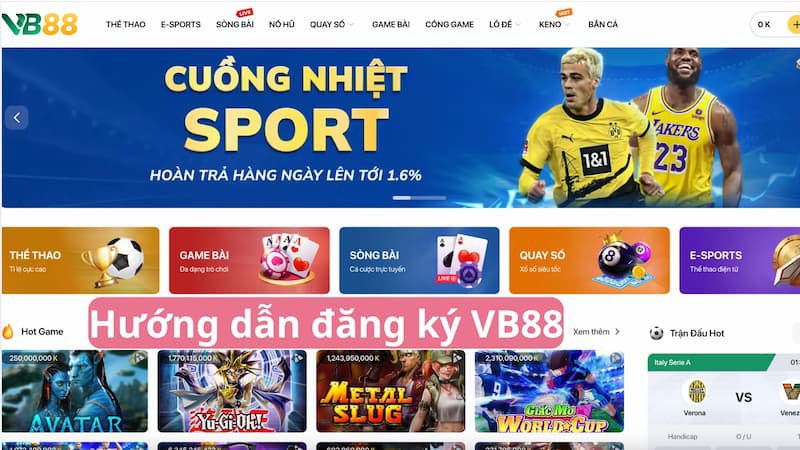 Truy cập vào trang website chính thức hướng dẫn đăng ký VB8